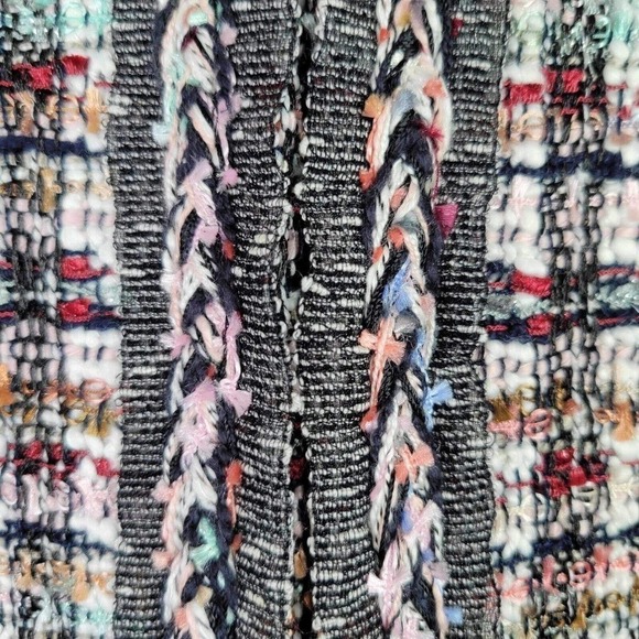 Talbots Blazer Jacket Womens Size 8 Petite Button Tweed Multicolored Fringe - Picture 4 of 8